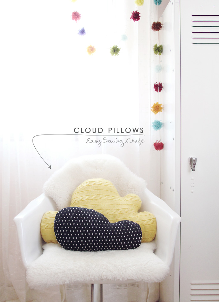 knit cloud pillow sewing diy