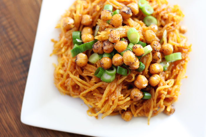 Spaghetti Squash Curry with Roasted Chickpeas- vegan & gluten-free