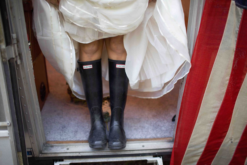 pop-up wedding in an airstream trailer