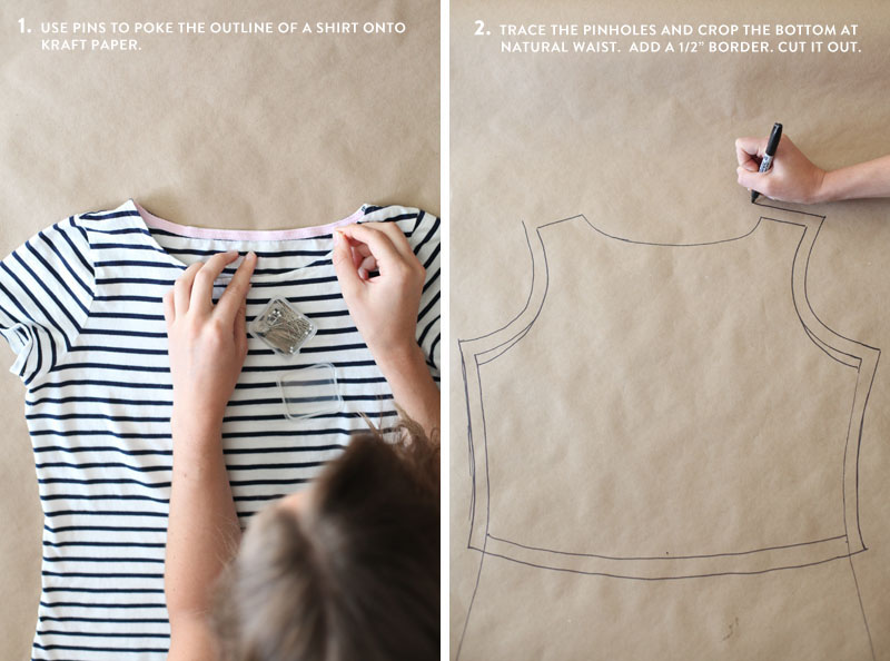 Make your own sewing pattern for a custom wrap top. Step by step photos of sewing process included!