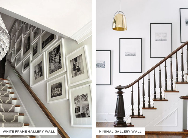 stairway gallery wall