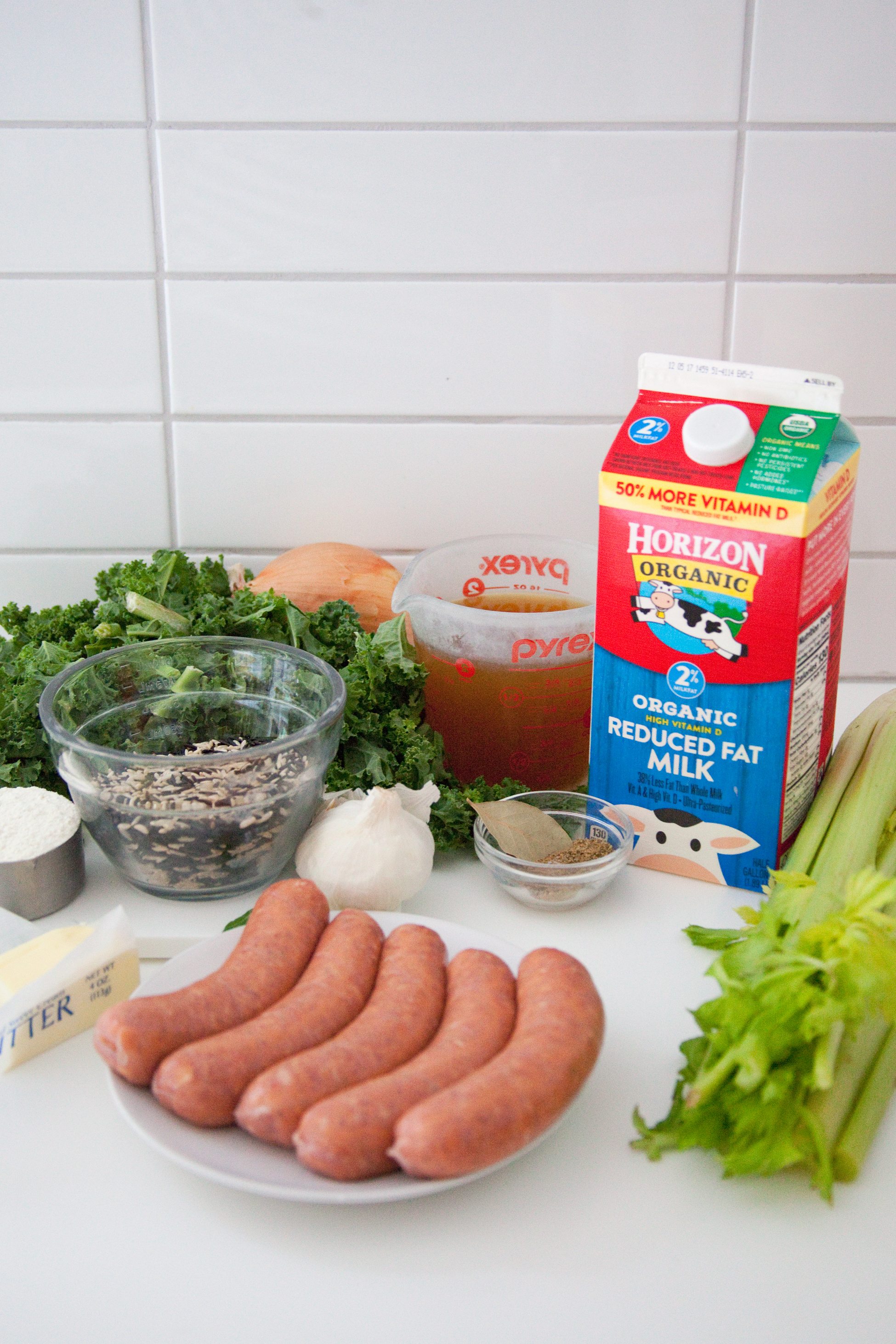 creamy sausage, kale, and wild rice soup