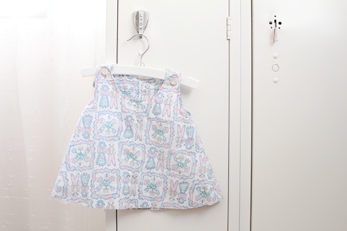vintage folk print baby dress