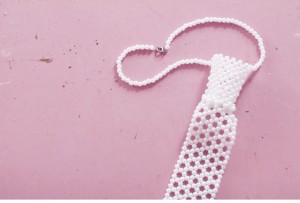 vintage beaded necktie necklace