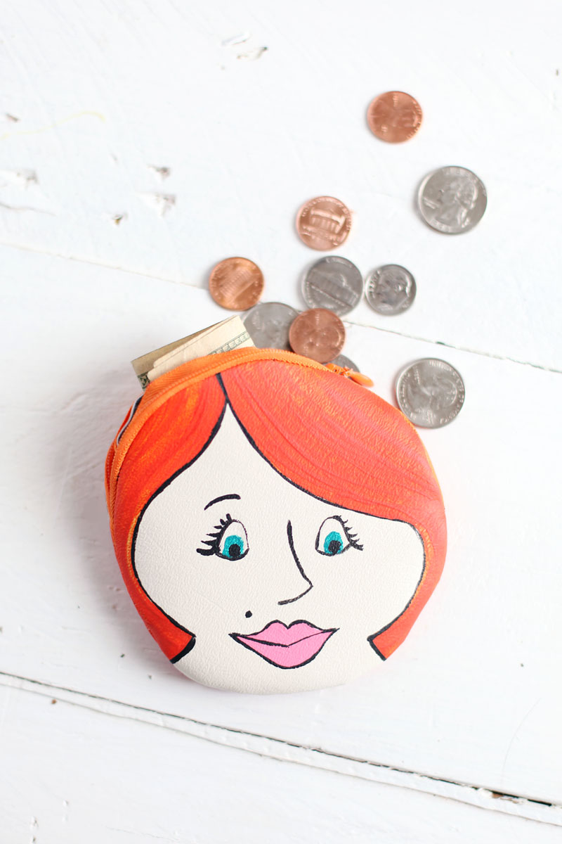 fun little sewing/painting DIY: Painted Lady Change Purse