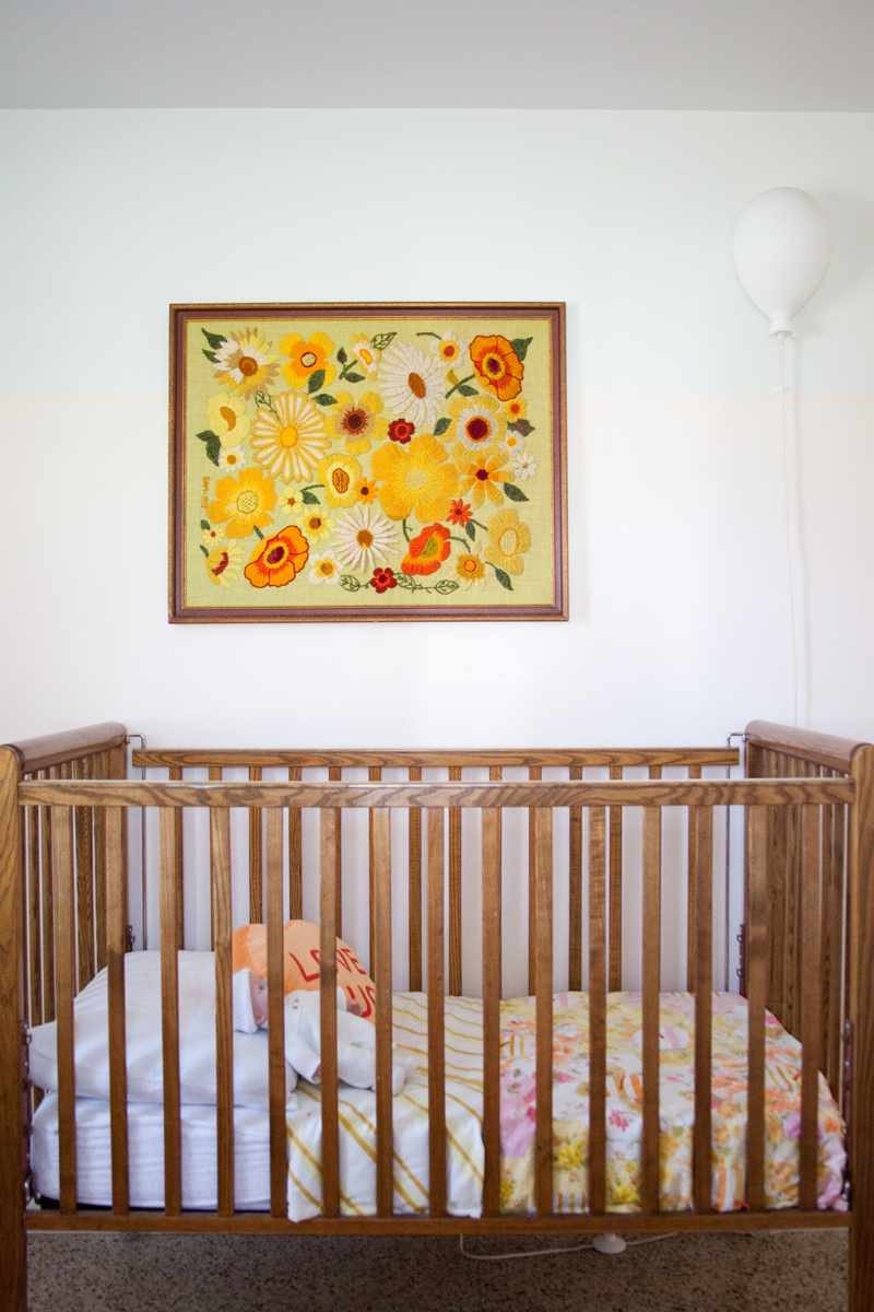 baby crib and crewel work